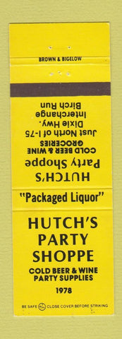 Matchbook Cover - Hutch's Party Shoppe Liquor Birch Run MI