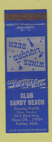 Matchbook Cover - Club Sandy Beach Pontiac MI WEAR