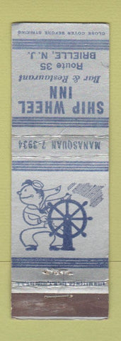 Matchbook Cover - Ship Wheel Inn Brielle NJ WEAR