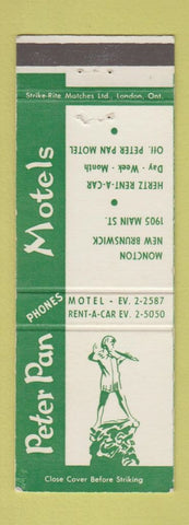 Matchbook Cover - Peter Pan Motels Moncton NB