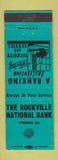 Matchbook Cover - Rockville National Bank low phone #