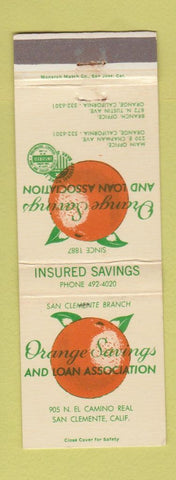 Matchbook Cover - Orange Savings and Loan San Clemente CA