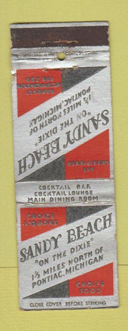 Matchbook Cover - Sandy Beach Pontiac MI WORN