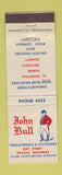 Matchbook Cover - John Bull Tobacco Stationers Nassau Bahamas WEAR