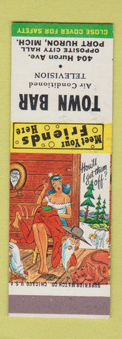 Matchbook Cover - Town Bar Port Huron MI Hillbilly SAMPLE