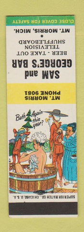 Matchbook Cover - Sam and George's Bar Mount Morris MI Hillbilly SAMPLE