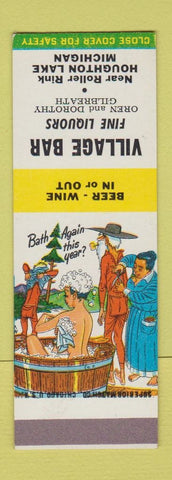 Matchbook Cover - Village Bar Houghton Lake MI Hillbilly SAMPLE