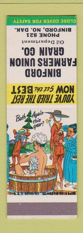 Matchbook Cover - Binford Farmers Union Grain ND low phone # Hillbilly SAMPLE