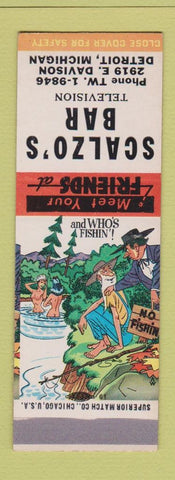 Matchbook Cover - Scalzo's Bar Detroit MI Hillbilly SAMPLE