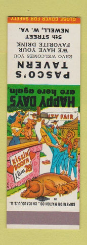 Matchbook Cover - Pasco's Tavern Newell WV Hillbilly SAMPLE
