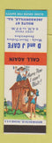 Matchbook Cover - D&J Cafe Jacksonville IL Hillbilly SAMPLE