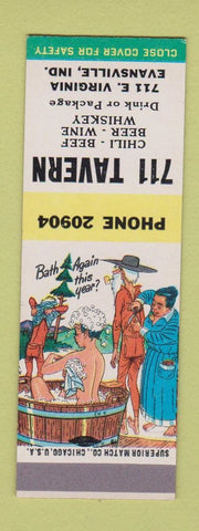 Matchbook Cover - 711 Tavern Evansville IN Hillbilly SAMPLE
