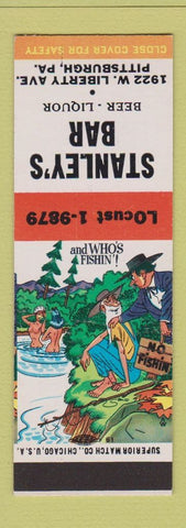 Matchbook Cover - Stanley's Bar Pittsburgh PA Hillbilly SAMPLE