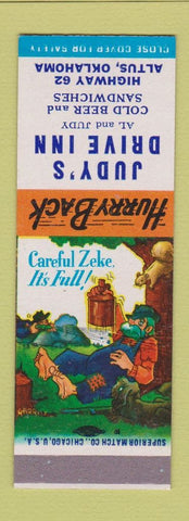 Matchbook Cover - Judy's Drive Inn Altus OK Hillbilly SAMPLE