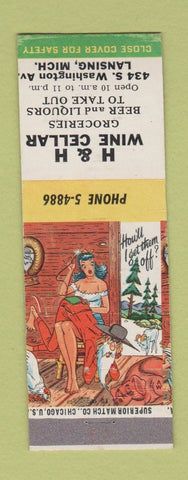 Matchbook Cover - H&H Wine Cellar Lansing MI Hillbilly SAMPLE
