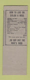 Matchbook Cover - H&H Wine Cellar Lansing MI Hillbilly SAMPLE