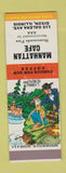 Matchbook Cover - Manhattan Cafe Dixon IL #1 naked swimming Hillbilly SAMPLE