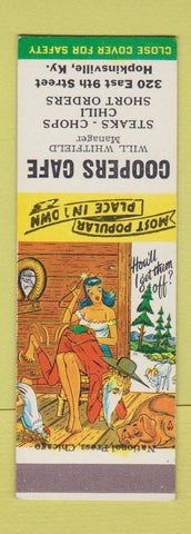 Matchbook Cover - Coopers Cafe Hopkinsville KY Will Whitfield Hillbilly SAMPLE
