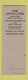 Matchbook Cover - Paramount Cafe Hannibal MO low phone # WEAR Hillbilly SAMPLE