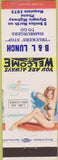 Matchbook Cover - B and L Lunch Truck Stop hamburgers pinup WA?