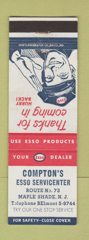 Matchbook Cover - Esso oil gas Compton's Maple Shade NJ