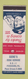 Matchbook Cover - Esso oil gas Gene's Pennsburg PA