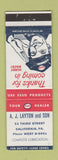 Matchbook Cover - Esso oil gas AJ Layton California PA