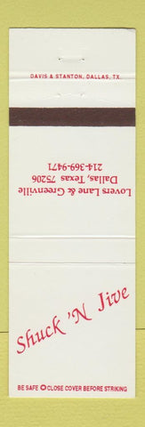 Matchbook Cover - Shuck N Jive Dallas TX