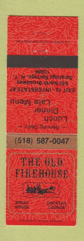 Matchbook Cover - Old Firehouse Steak House Saratoga Springs NY