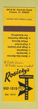 Matchbook Cover - Rosicky's National Cleaners Cicero IL