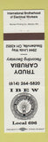 Matchbook Cover - IBEW Electrical Workers Union Trudy Carubia Steubenville OH