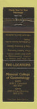 Matchbook Cover - Missouri College of Cosmetology MO