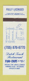 Matchbook Cover - Dutch Touch Restaurant Peterborough ON