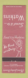 Matchbook Cover - Watkins Cleaners Portland Biddeford Westbrook ME WEAR