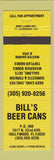 Matchbook Cover - Bill's Beer Cans Hollywood FL
