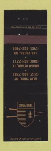 Matchbook Cover - China Grill New York City Miami FL Las Vegas NV WEAR