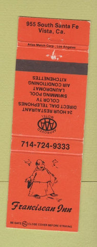 Matchbook Cover - Franciscan Inn Vista CA