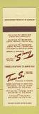 Matchbook Cover Tirami Su Ristorante Clinton Township Sterling Heights Shelby MI