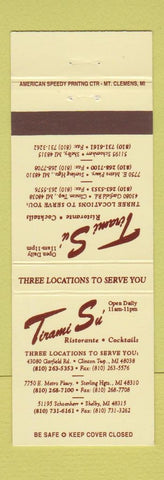 Matchbook Cover Tirami Su Ristorante Clinton Township Sterling Heights Shelby MI