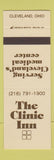 Matchbook Cover - The Clinic Inn Medical Center Cleveland OH