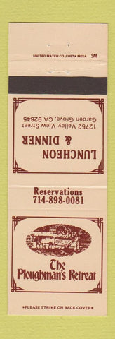 Matchbook Cover - The Ploughman's Retreat Garden Grove CA