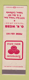 Matchbook Cover - State Farm Insurance Tulare CA OK Webb