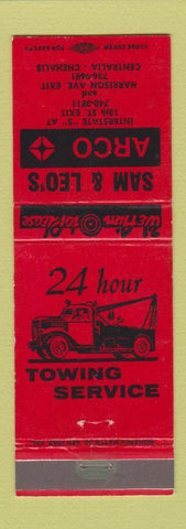 Matchbook Cover - Sam & Leo's ARCO oil gas Centralia Chehalis WA