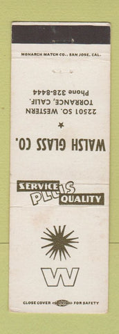 Matchbook Cover - Walsh Glass Torrance CA WEAR