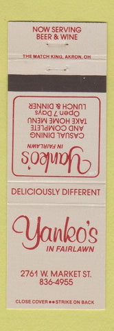 Matchbook Cover - Yanko's Restaurant Fairlawn