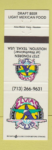 Matchbook Cover - Elvia's Mexican Restaurant Houston TX