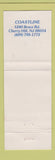 Matchbook Cover - Coastline Restaurant Cherry Hill NJ