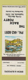 Matchbook Cover - The Back Forty Fayetteville AR restaurant