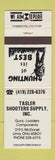 Matchbook Cover - Tasler Shooting Supply guns Lima OH