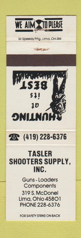 Matchbook Cover - Tasler Shooting Supply guns Lima OH